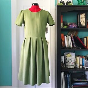 NWT LuLaRoe Olive Green Amelia Dress w/ Pockets